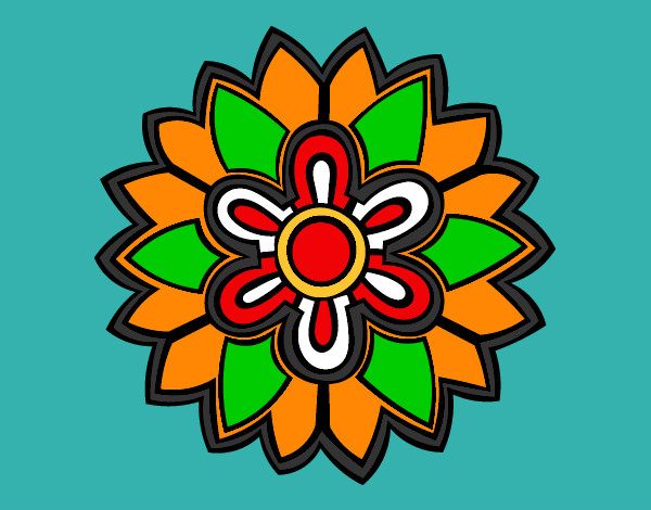 Dibujo Mándala con forma de flor weiss pintado por gabiselene