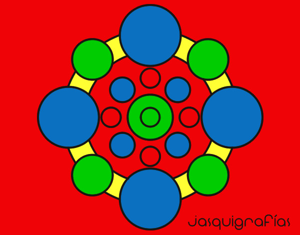 Dibujo Mandala con redondas pintado por stocn