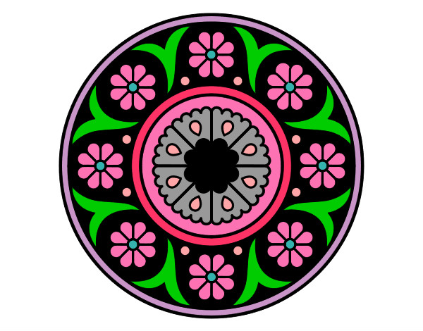 Dibujo Mandala flor pintado por mercedesr