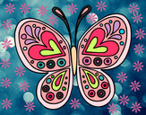 Dibujo Mandala mariposa pintado por herlop