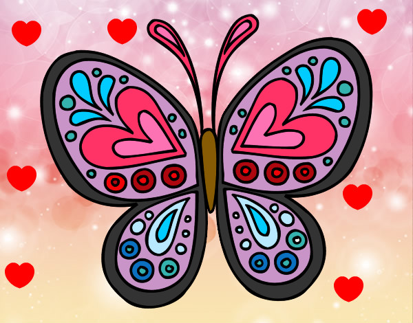 Dibujo Mandala mariposa pintado por Melax