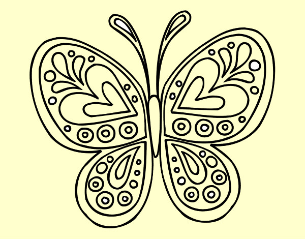 Dibujo Mandala mariposa pintado por TAIMO