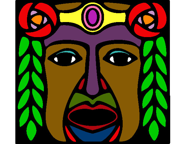 Dibujo Máscara Maya pintado por alvaritho