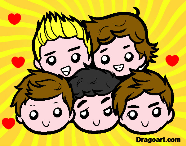Dibujo One Direction 2 pintado por mica10