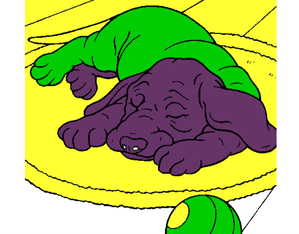 Dibujo Perro durmiendo pintado por Juliab