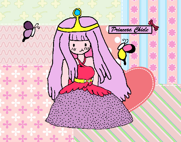 Dibujo Princesa chicle pintado por PFlama