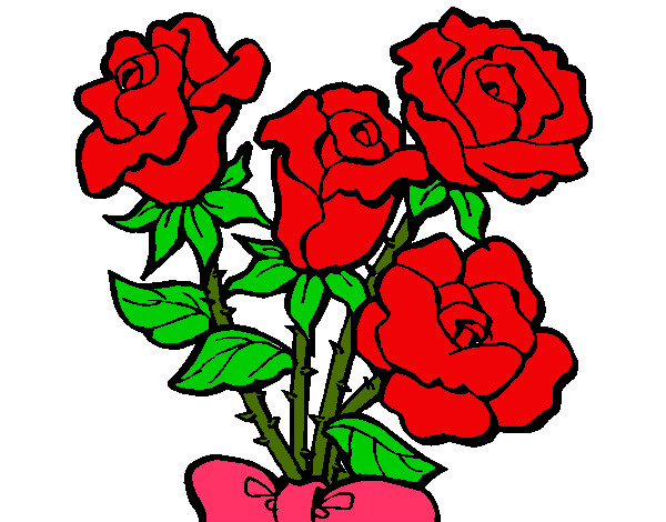 Dibujo Ramo de rosas pintado por marce93