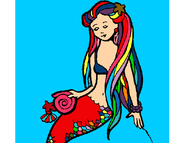 Dibujo Sirena con caracola pintado por karen12398