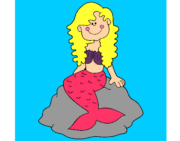 Dibujo Sirena sentada en una roca pintado por ferchis13