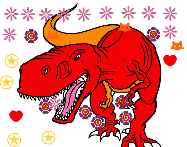 Dibujo Tiranosaurio Rex enfadado pintado por yoan