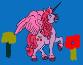 Dibujo Unicornio con alas pintado por da12306