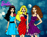 Dibujo Barbie y sus amigas vestidas de fiesta pintado por anita14