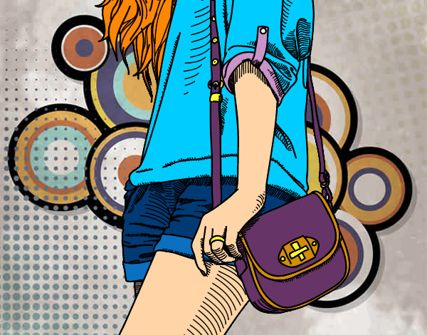 Dibujo Chica con bolso pintado por ZULA