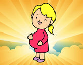 Dibujo Chica embarazada pintado por agus003