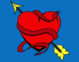 Dibujo Corazón con flecha pintado por elenith