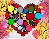 Dibujo Corazón de círculos pintado por alonsogome