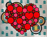 Dibujo Corazón de círculos pintado por humberliz