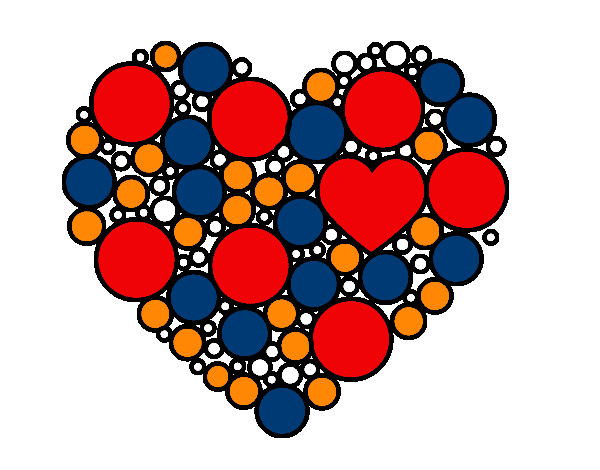 Dibujo Corazón de círculos pintado por yoan