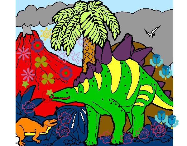 Dibujo Familia de Tuojiangosaurios pintado por ana140404
