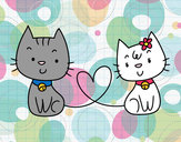 Dibujo Gatos enamorados pintado por anitabest