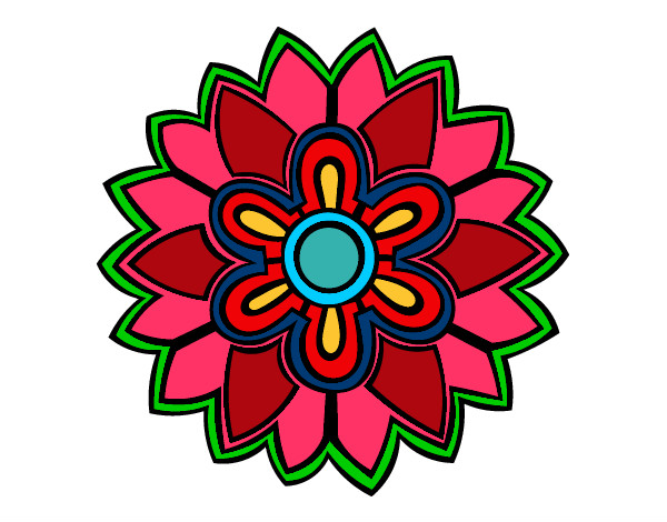 Dibujo Mándala con forma de flor weiss pintado por azu9