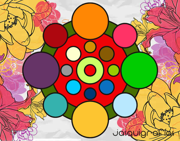 Dibujo Mandala con redondas pintado por gonzauchih