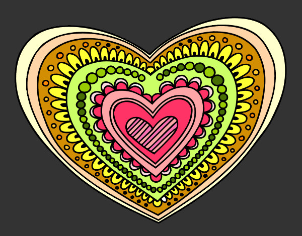 Dibujo Mandala corazón pintado por Moremira