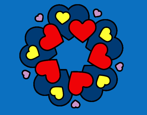 Dibujo Mandala de corazones pintado por mercedesr