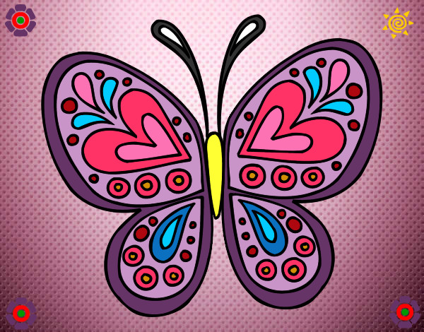 Dibujo Mandala mariposa pintado por yolita22