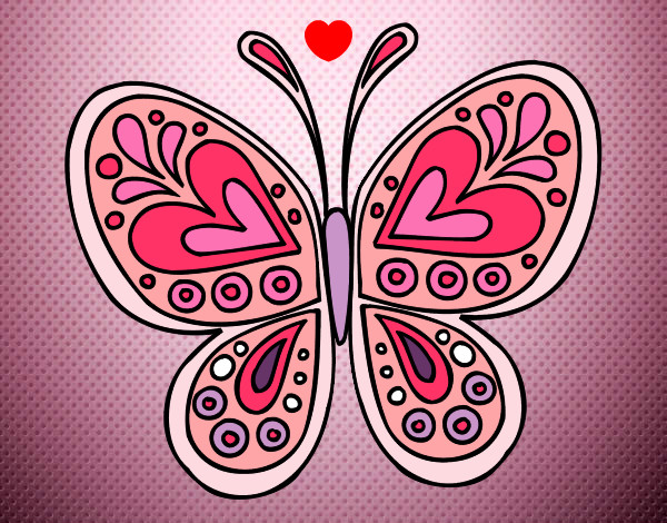 Dibujo Mandala mariposa pintado por guadicrap