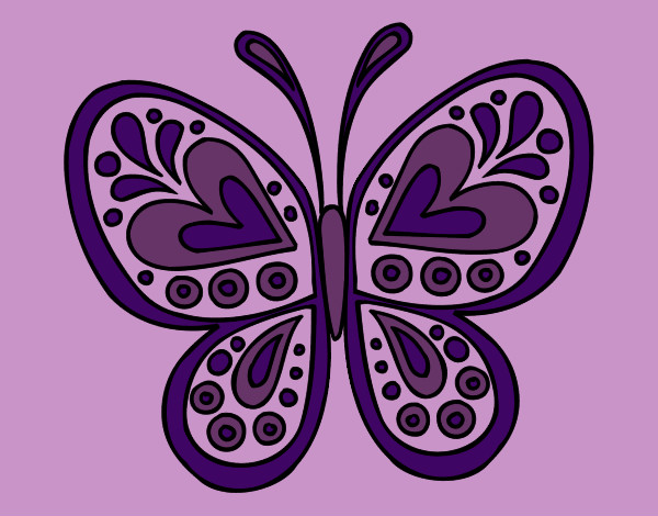Dibujo Mandala mariposa pintado por NatyP