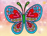 Dibujo Mandala mariposa pintado por sena 