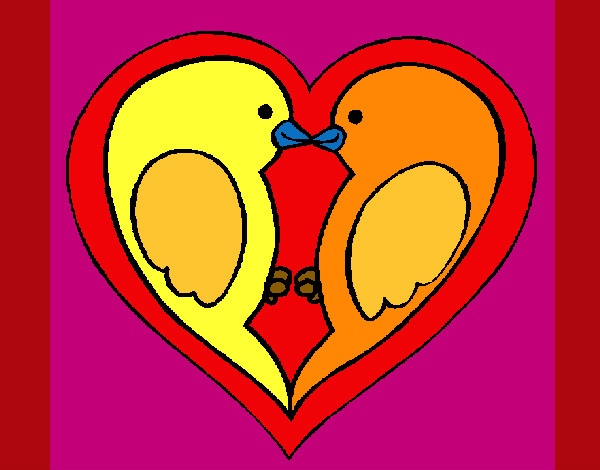 Dibujo Pajaritos enamorados pintado por MARYG47