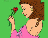 Dibujo Princesa con una rosa pintado por elenith