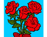 Dibujo Ramo de rosas pintado por elenith