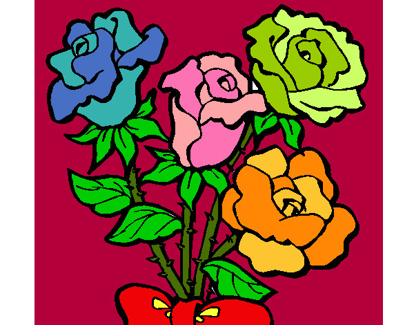 Dibujo Ramo de rosas pintado por MARYG47