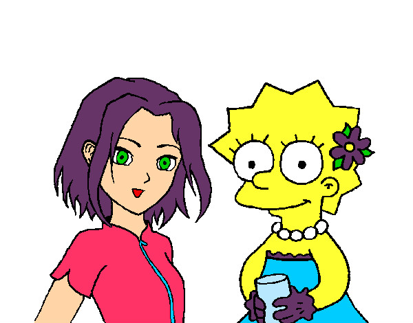Dibujo Sakura y Lisa pintado por yessi2