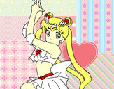 Dibujo Serena de Sailor Moon pintado por Megurine 