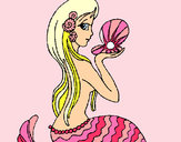 Dibujo Sirena y perla pintado por guadicrap