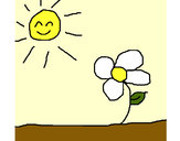 Dibujo Sol y flor 2 pintado por angelita12