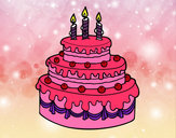 Dibujo Tarta de cumpleaños pintado por yolita22