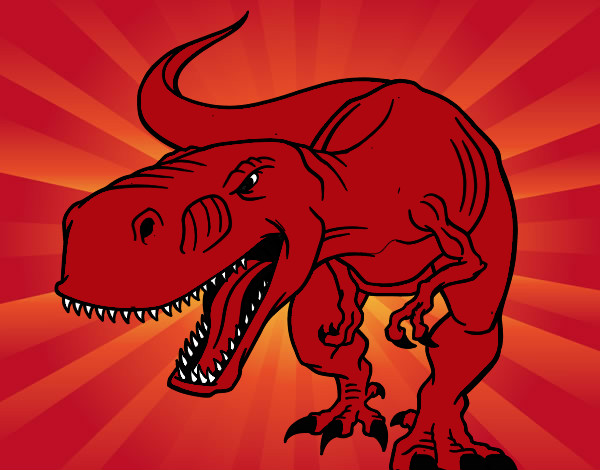 Dibujo Tiranosaurio Rex enfadado pintado por shopy
