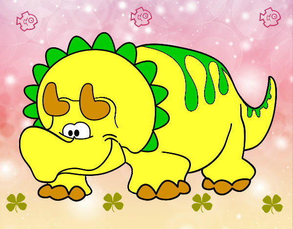 Dibujo Triceratop bebé pintado por lion26