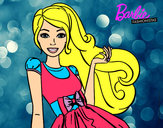 Dibujo Barbie con su vestido con lazo pintado por Mary_22