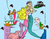 Dibujo Barbie sirena y la reina sirena pintado por pribe