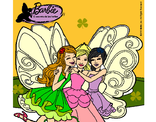 Dibujo Barbie y sus amigas en hadas pintado por pribe