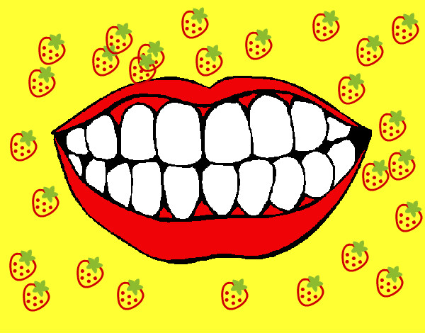 Dibujo Boca y dientes pintado por natalia154