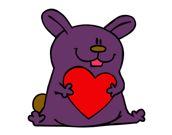 Dibujo Conejo con corazón pintado por josecarmel