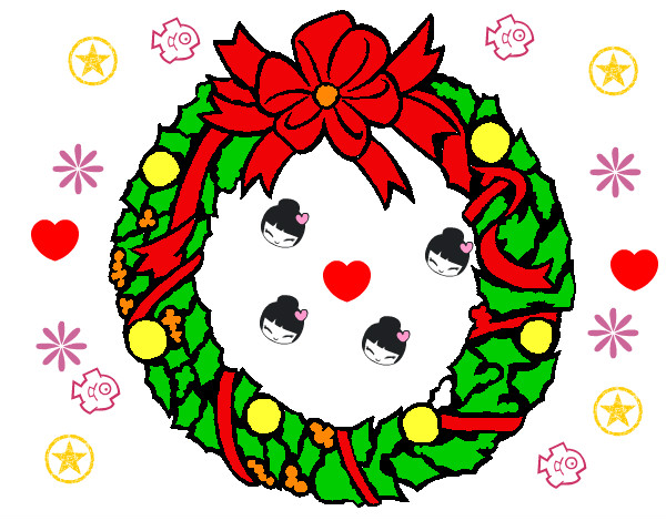 Dibujo Corona de navidad 1 pintado por monshyasan