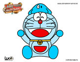 Dibujo Doraemon feliz pintado por arlon